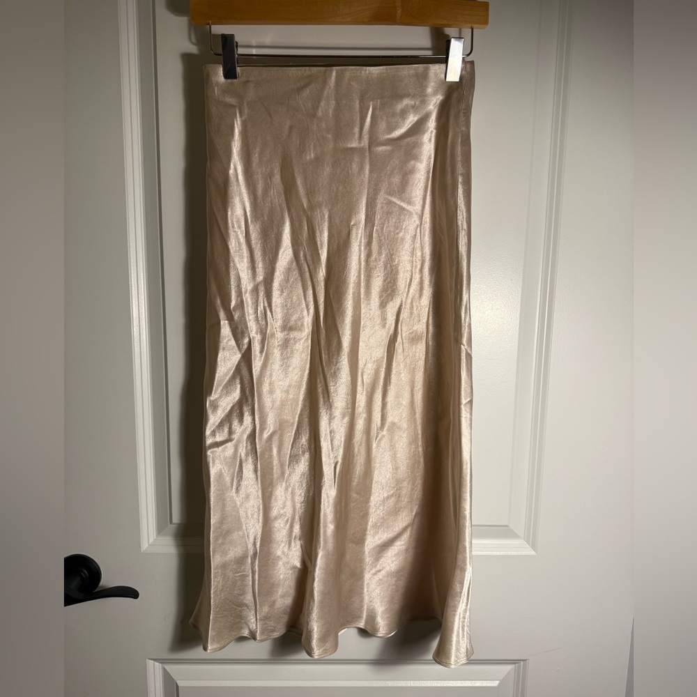 Aritzia Babaton Cream Satin Maxi/midi Skirt